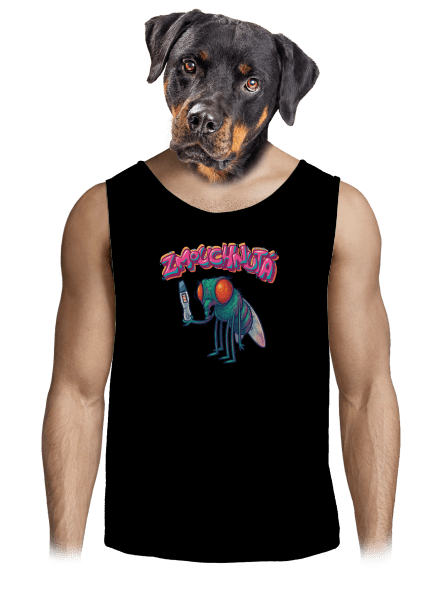 Zmouchnutá pánské tílko Black