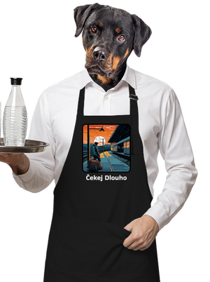 Čekej dlouho zástěra Black