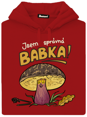 Babka a hříbeček dámská mikina klokanka Red Mal