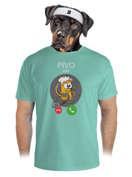 Pivo volá pánské sportovní tričko Mint Mal