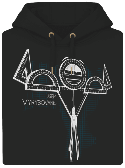 Vyrýsovanej unisex mikina premium Dark Black