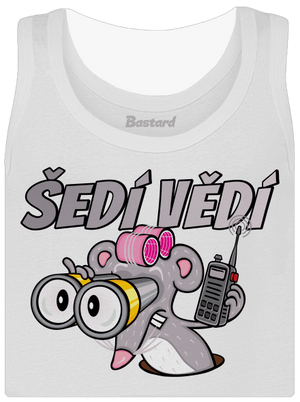 Šedí vědí - myš dámské tílko klasické White