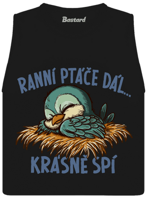 Ranní ptáče spí dámské tílko volné Black