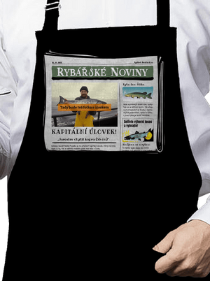 Rybářské noviny zástěra Black