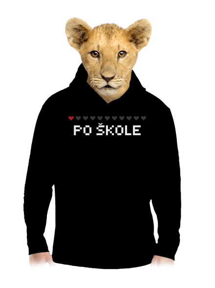 Po škole dětská mikina klokanka Black