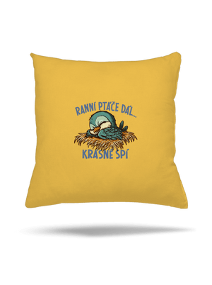 Ranní ptáče spí polštář Yellow Gold