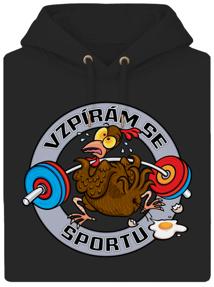 Vzpírám se sportu unisex mikina premium Dark Black
