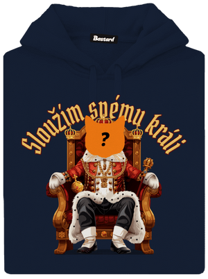 Sloužím svému králi pánská mikina klokanka Navy