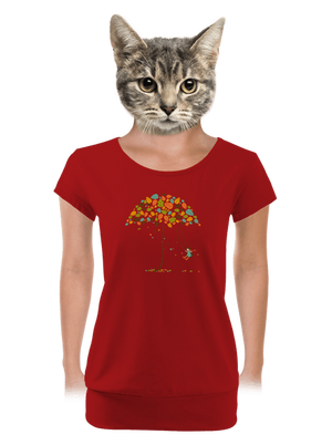 Radost z podzimu dámské tričko s lemem Red Mal