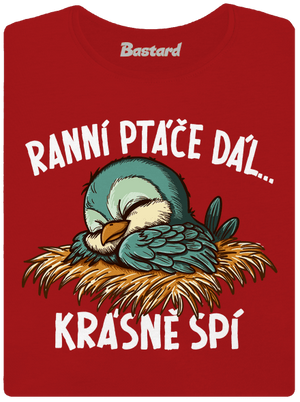 Ranní ptáče spí dámské tričko Red Mal