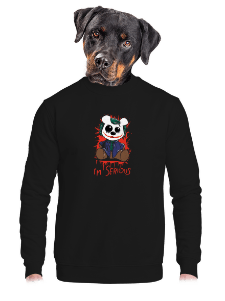 Serious unisex mikina bez kapuce Black