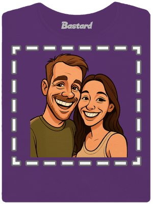 Karikatura z vlastní fotky dámské tričko premium Purple