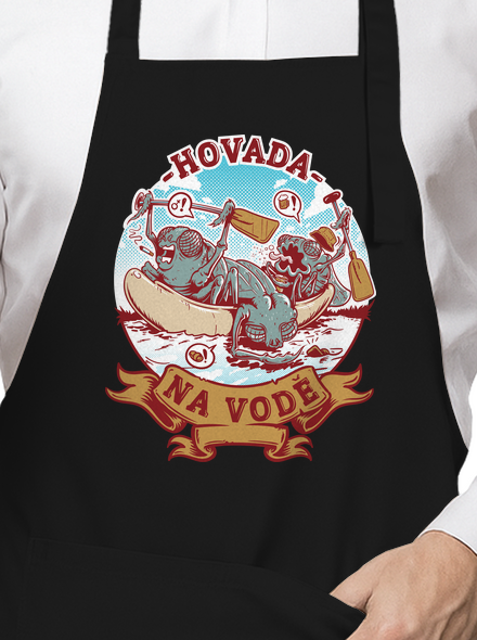 Hovada na vodě zástěra Black