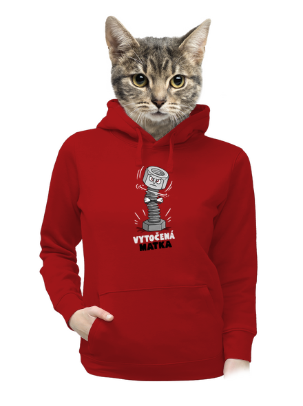 Vytočená matka dámská mikina klokanka Red Mal