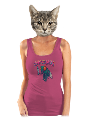 Zmouchnutá dámské tílko klasické Magenta