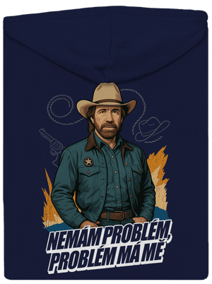 B19: Chuck Norris z Walker, Texas Ranger pánská mikina na zip Navy