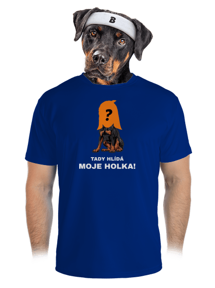 Tady hlídám já pánské sportovní tričko Royal Blue Mal