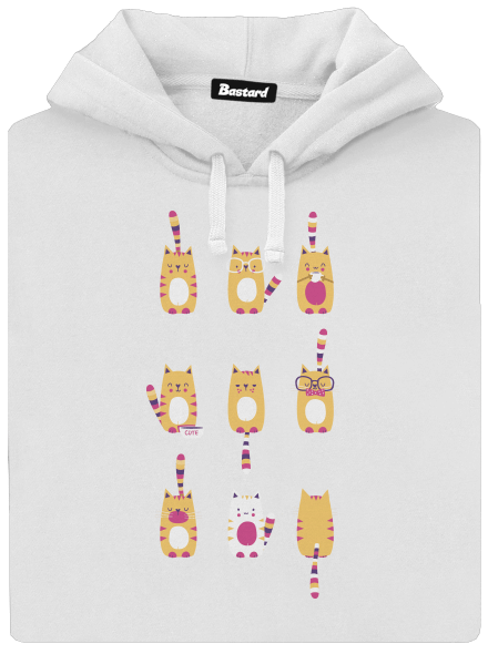 Meow dámská mikina klokanka White