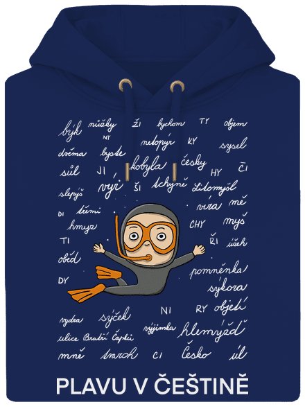 Plavu v češtině unisex mikina premium Navy