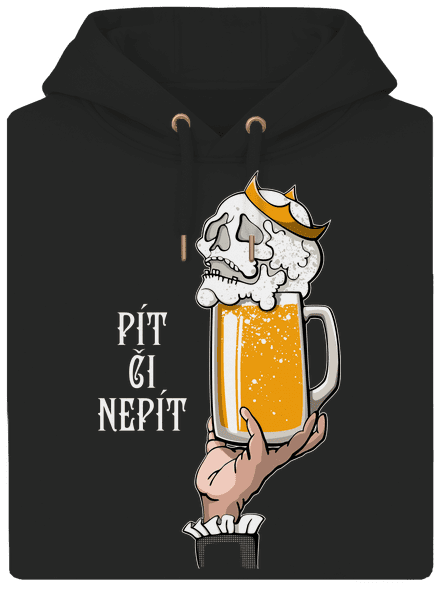 Pít či nepít unisex mikina premium Dark Black