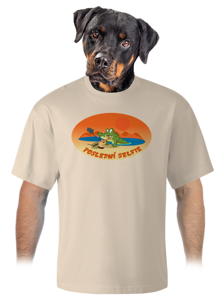 Poslední selfie unisex tričko oversized Almond