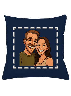 Karikatura z vlastní fotky polštář Dark Navy