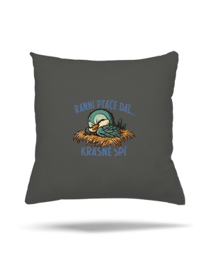 Ranní ptáče spí polštář Gray Pol