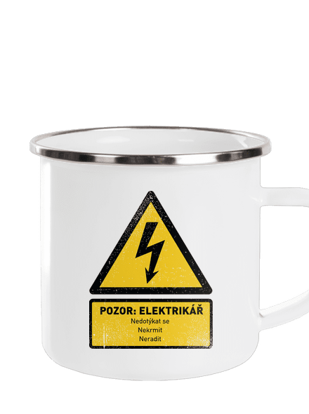 Pozor elektrikář plecháček White