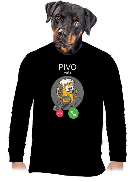 Pivo volá pánské dlouhý rukáv Black