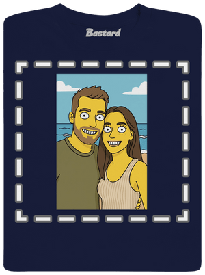 Simpsonovi z vlastní fotky pánské tričko Navy