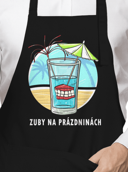 Zuby na prázdninách zástěra Black