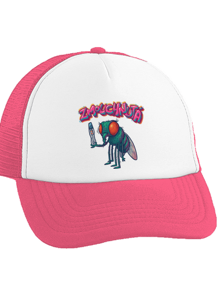Zmouchnutá kšiltovka truckerka Fluorescent Pink cap