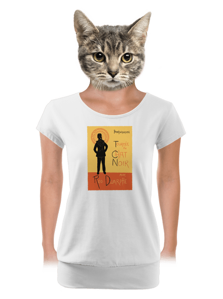 Le Chat Noir dámské tričko s lemem White