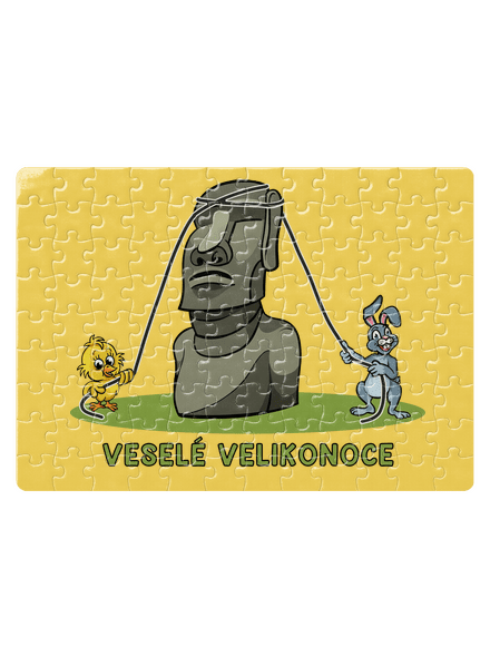 Velikonoční Moai puzzle White