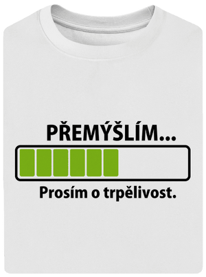 Přemýšlím unisex tričko oversized White