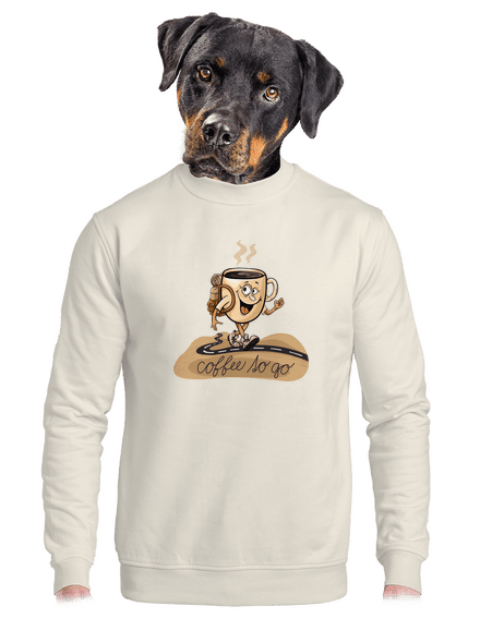 Coffee to go unisex mikina bez kapuce Off White
