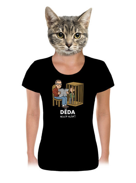 Děda hlídá dámské tričko Black