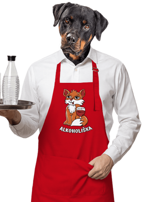 Vínová Alkoholiška zástěra Red