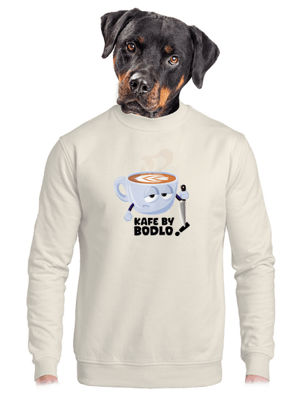 Kafe by bodlo unisex mikina bez kapuce Off White