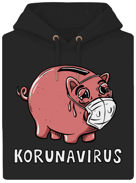 Korunavirus v kasičce unisex mikina premium Dark Black