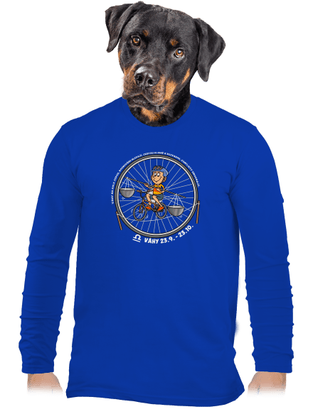 Cyklistický horoskop: Váhy pánské dlouhý rukáv Royal Blue