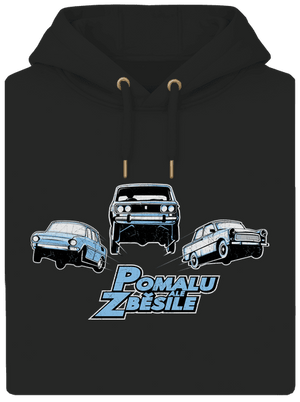 Pomalu ale zběsile unisex mikina premium Dark Black