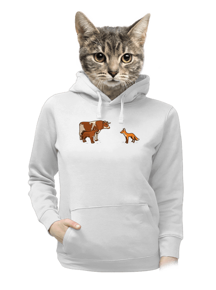 Vůl, pes a vulpes dámská mikina klokanka White