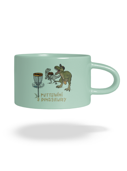 Puttování s dinosaury hrnek makronka Mint Macaron
