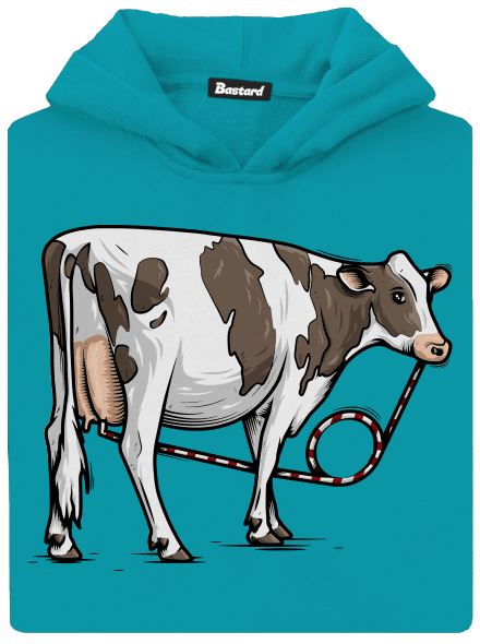 Cow drink dětská mikina klokanka Hawaiian Blue