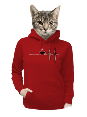 Coffee help dámská mikina klokanka Red Mal