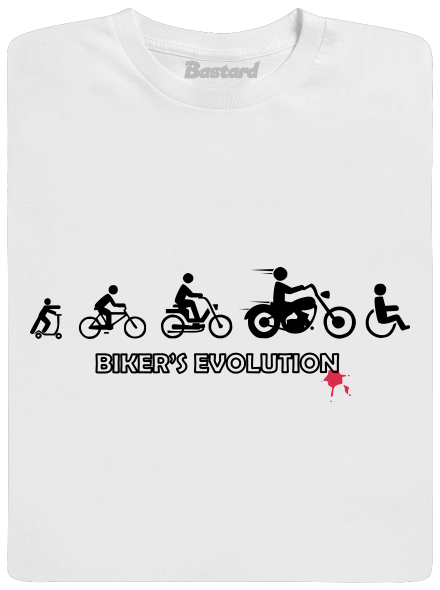 Bikers evolution pánské tričko White