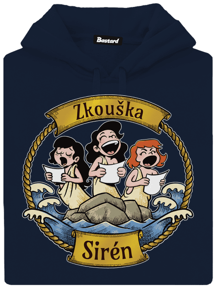 Zkouška sirén pánská mikina klokanka Navy