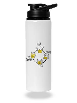 Pivní hodiny lahev na vodu White