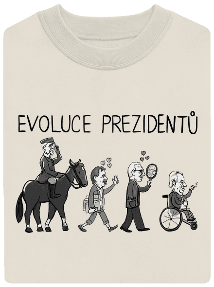 Evoluce prezidentů unisex mikina bez kapuce Off White